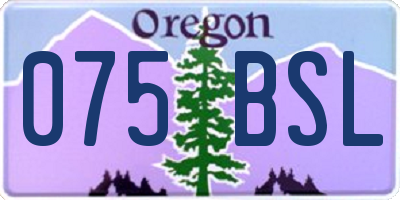OR license plate 075BSL