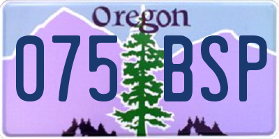 OR license plate 075BSP