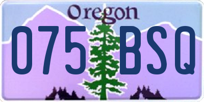 OR license plate 075BSQ