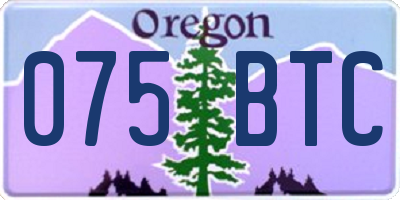OR license plate 075BTC