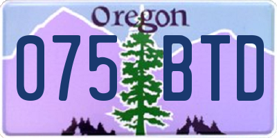 OR license plate 075BTD