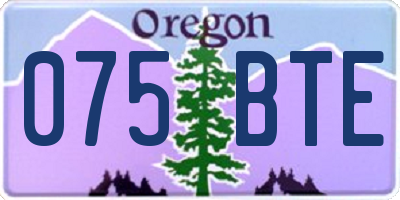 OR license plate 075BTE