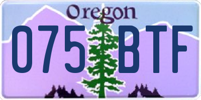 OR license plate 075BTF
