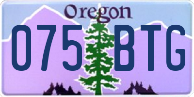 OR license plate 075BTG
