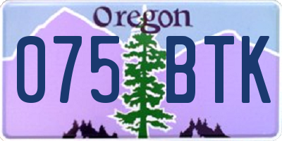 OR license plate 075BTK