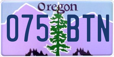 OR license plate 075BTN