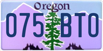 OR license plate 075BTO