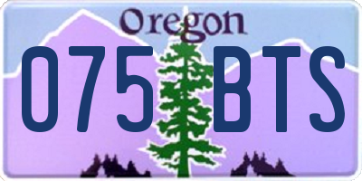 OR license plate 075BTS