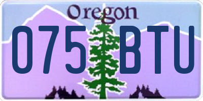 OR license plate 075BTU