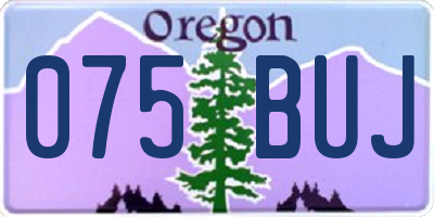 OR license plate 075BUJ