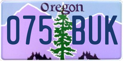 OR license plate 075BUK