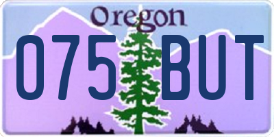 OR license plate 075BUT