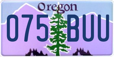 OR license plate 075BUU