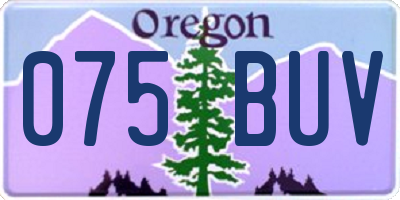 OR license plate 075BUV