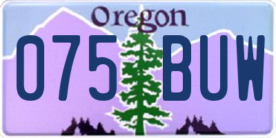 OR license plate 075BUW