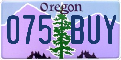 OR license plate 075BUY