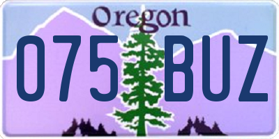 OR license plate 075BUZ