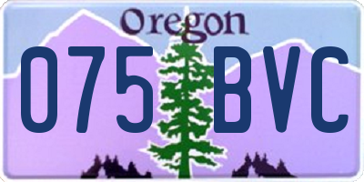 OR license plate 075BVC