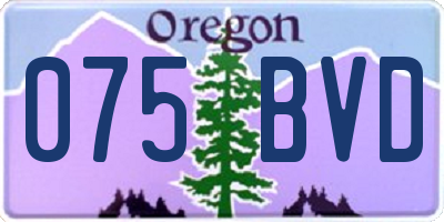 OR license plate 075BVD