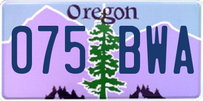 OR license plate 075BWA