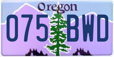 OR license plate 075BWD