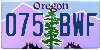 OR license plate 075BWF