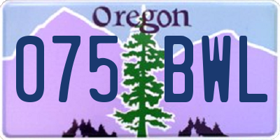 OR license plate 075BWL