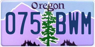 OR license plate 075BWM