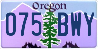 OR license plate 075BWY