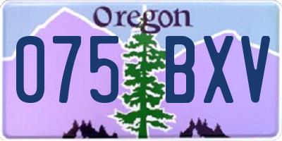 OR license plate 075BXV