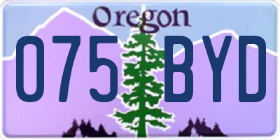 OR license plate 075BYD