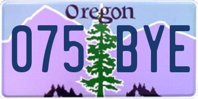 OR license plate 075BYE