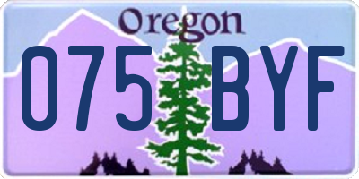 OR license plate 075BYF