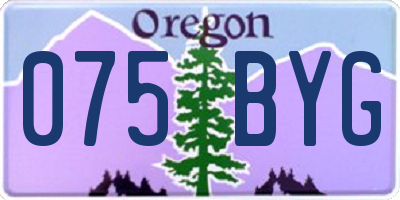 OR license plate 075BYG