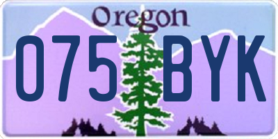 OR license plate 075BYK