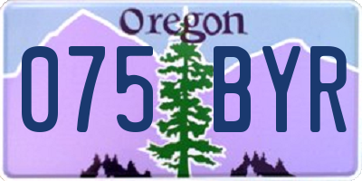 OR license plate 075BYR