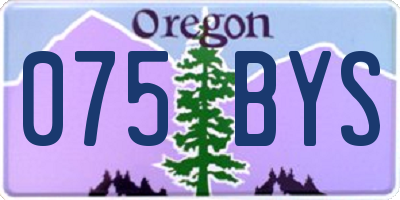 OR license plate 075BYS