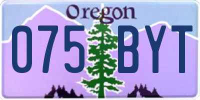 OR license plate 075BYT