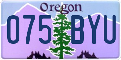 OR license plate 075BYU
