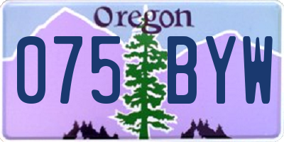 OR license plate 075BYW