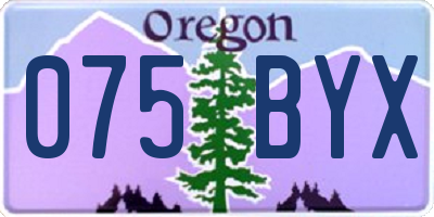 OR license plate 075BYX