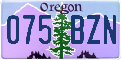 OR license plate 075BZN