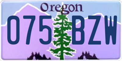 OR license plate 075BZW
