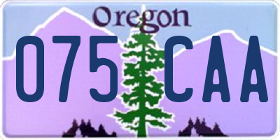 OR license plate 075CAA