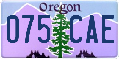 OR license plate 075CAE