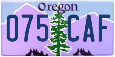 OR license plate 075CAF
