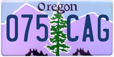 OR license plate 075CAG