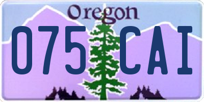 OR license plate 075CAI