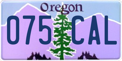 OR license plate 075CAL