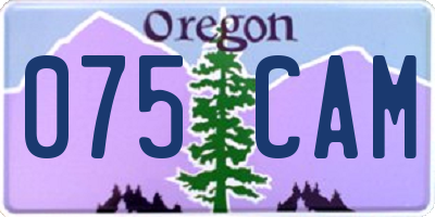 OR license plate 075CAM